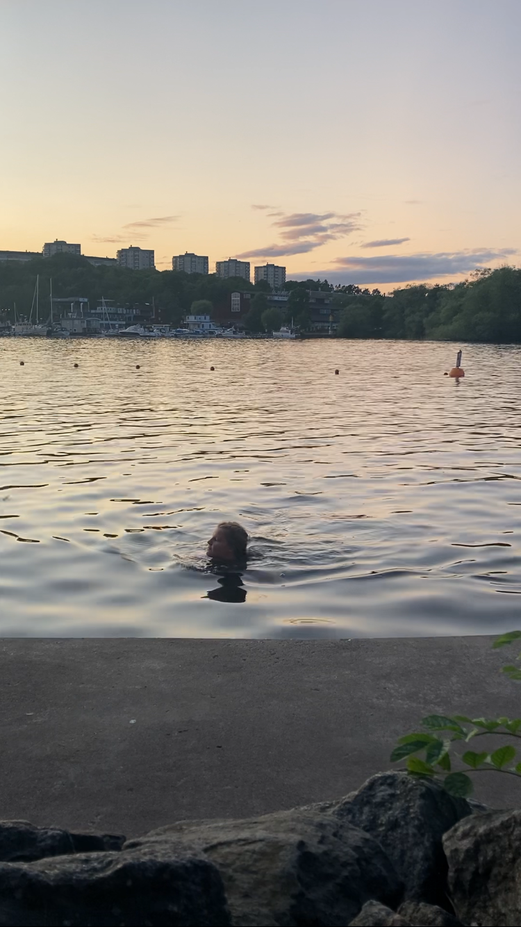 Swimming in the lake