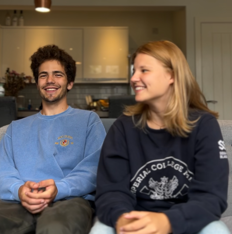 Two people at hackathon event